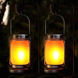 YUEFA Solar Lanterns Outdoor Waterproof, Mason jar Hanging Solar Garden Lights lantrens,for DIY Garden Patio Holiday and Outdoor Large Lawn Decoration