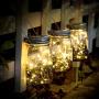 Solar Mason Jar Lights - 3er Set 30 LED Sternen-Fairy Leuchte Solar Garten Hängleuchten Wasserdicht für Innen/Außen Dekorative Leuchten für Hof Hochzeit Party Weihnachten (Warmweiß)