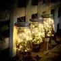 Solar Mason Jar Lights - 3 Pack 30 LED Starry Fairy String Solar Garden Hanging Lights Waterproof Indoor/Outdoor Decorative Lights for Courtyard Wedding Party Christmas (Warm White)