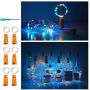 LED Kork Wein Flasche Sterne Glühbirnen LED-Lichterkette, Akkubetriebene Lichterkette mit 15 Mikro LED DIY für Bar, Wein, Schlafzimmer, Partys, Hochzeiten, Dekoration (6er Set, 75cm/2,5ft, Mehrfarbig)