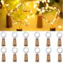 Aipatal Wine Bottle Lights with Cork, 12 Pack 20 LED Fairy Lights on Silver Wire Wine Bottle Cork Lights, LR44 Battery Operated Lights, Wine Bottle Decoration for Wedding Party Bar Decor (Yellow)
