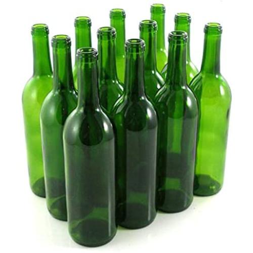 Fässer und Flaschen-Skulpturen von Jerry Swanson – 12 x 750 ml grüne Claret Weinflaschen für Ihre Fässer-Skulptur