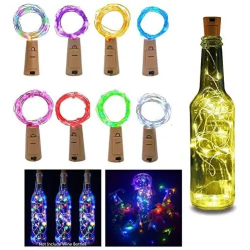 Wine Bottle Lights with Cork, Cork Lights for Wine Bottles,8 Pack 20 LED Battery Operated LED Fairy Mini String Lights for DIY, Party, Decor, Christmas, Halloween,Wedding (Multiple Colour) Wine Bottle Lights with Cork, Cork Lights for Wine Bottles,8 Pack 20 LED Battery Operated LED Fairy Mini String Lights for DIY, Party, Decor, Christmas, Halloween,Wedding (Multiple Colour)