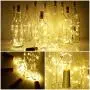 Weinflaschen Kork-Lichter 15er Set, 10 LED/ 40 Zoll Akkubetriebene Kupferdraht Mini Lichterkette, Farbige Glühbirnen-Fairy Lichter für Party, Weihnachten, Halloween, Hochzeit (Warmweiß)