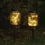 Hängeleuchten aus Glasgefäßen, Decorman 2er Set 30 LED Wasserdichte Sterne-Fairy Lights mit Stäben für Party, Terrasse, Garten, Wegbeleuchtung (Warmweiß)