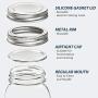 Vtopmart Regular Mouth Glass Mason Jars 16 oz, 12 Pack Glass Canning Jars with Metal Airtight Lids and Bands, for Meal Prep, Food Storage, Canning, Preserving, Drinking, Overnight Oats, DIY Projects