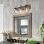LALUZ Bathroom Vanity Light Fixtures, 3-Light Mason Jar Lights with Superior Glass Cover and Faux Wood Finish, L18” x H8” x W9.5” LALUZ Bathroom Vanity Light Fixtures, 3-Light Mason Jar Lights with Superior Glass Cover and Faux Wood Finish, L18” x H8” x W9.5”