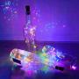 Wein-Flaschen-Lichter 12er-Set mit 20 LEDs, Kork-Lichterkette mit Schraubendreher, batteriebetrieben, für Party, Hochzeit, Weihnachten, Halloween, Bar, Gläser-Dekoration, farbig.