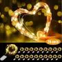 Zebbyee Mini LED Lichterkette mit Knopfbatteriebetrieben, 20er Pack, Wasserdichte Lichterkette mit 20 LEDs aus Kupferdraht – für Schlafzimmer, Weihnachtsfeier, Mason Jar Dekorationen