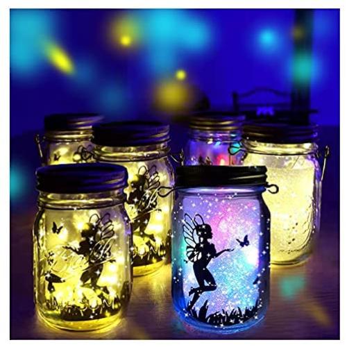 Guirlandes Lumineuses Solaires Mason Jar, 30 LED, Pack de 6, pour Décoration DIY, Jardin, Mariage, Fête, Cadeaux Créatifs pour Noël, Élèves, Enfants (Blanc Chaud + Couleur) Guirlandes Lumineuses Solaires Mason Jar, 30 LED, Pack de 6, pour Décoration DIY, Jardin, Mariage, Fête, Cadeaux Créatifs pour Noël, Élèves, Enfants (Blanc Chaud + Couleur)