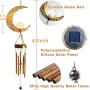 Hanging Garden Solar Lights Wind Chimes Outdoor Retro Brass Metal Moon Crackle Glass Globle Warm LED Moon Lights,Unique Memorial Gift with 5 Metal Tubes for Patio Garden Yard Lawn Decorations - 1 Pack