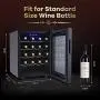 Réfrigérateur à Vin 20 Bouteilles - Cave à Vin Autonome pour Vin Rouge, Vin Blanc, Champagne ou Vin Effervescent, Fonctionnement Silencieux, Contrôle Numérique de la Température, Mini Frigo Vin, Porte Vitre Noir