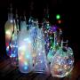 10er Pack Weinvorratsleuchten mit Korken – 20 LED-Fadenscheinleuchten mit Kupferdraht, für Garten, Terrasse, Wegbeleuchtung, Outdoor, DIY, Party, Hochzeit (10, farbig-stabil)