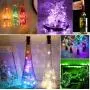 16er Set 30 LED Weinhebel-Stringlichte, 3m/10.2FT, Innenraum Weihnachts Kürbislampe Schlafzimmer Dekorations-Stringlichte mit Batteriebetrieben Kupferdraht Sterne-Feenlichte mit Korken für Party Halloween Dekoration (8 Farben)