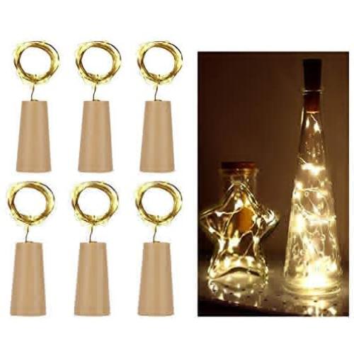 LED Weinbottich mit Korken – 20 LEDs, Batteriebetrieb für Party, Hochzeit, Weihnachten, Halloween, Bar Dekoration – Warmer Weißton