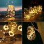 Solar Mason Jar Lights Lids, 10 Pack 30 LED Fairy Lights, Solar Outdoor String Hanging Lights for Mason Jar Décor, Garden Yard Patio Backyard Porch Lawn Decor, Warm White, (Jars Not Included)