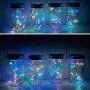 Solar Mason Jar Lights, 8er Pack 10 LED Deckellichter mit 8 Hängern (ohne Gläser), Wasserdichte Feen-/Glühwürmer-Lichter für Garten, Terrasse, Außenbereich, Hof, Rasen Dekoration (4 Farben)