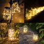 Outdoor Solar Powered Mason Jar Lights – 6 Pack Waterproof 30 Mini LED Fairy Star Firefly Garden Table Decorations Patio Lighting Decor Lanterns Backyard Tree Hanging Lawn Porch Decorative Warm White