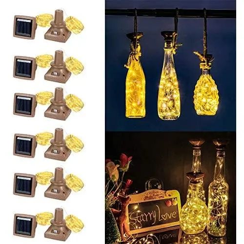 Sternenliebe Flaschenlichter, 12 Stück, 20 LED, Outdoor Wasserdicht für Recycling Weinflaschen Dekoration – ZYLiWoo Sterne Liebe Flaschenlichter