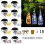 Sternenliebe Solar Diamant Weinflaschen-Lichter 10er Set 20LED Outdoor Wasserdicht Farbwechselnde Glühbirnen-Lichterkette (3 Farben), Geeignet für die meisten Weinflaschenhälse, für Garten, Terrasse, Party-Dekoration