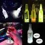 Sous-verres LED, Pack de 12, Sous-verres Lumineux, Luminaires pour Bouteilles, Amplificateur de Lumière pour Bouteilles, Disques de Sous-verres LED Lumineux pour Boissons, Flash Lumineux pour Sous-verres (Blanc Frais)