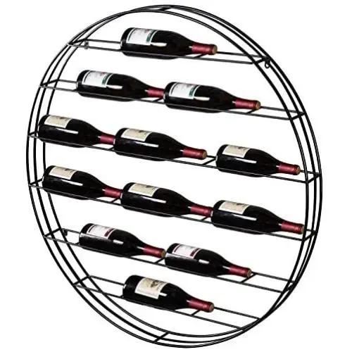 Étagère Murale Moderne en Métal Noir pour 12 Bouteilles de Vin – MyGift Étagère Murale Moderne en Métal Noir pour 12 Bouteilles de Vin – MyGift