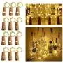 E-Cloud Shop Weinvorrats-Lichter mit Korken, Korklichter für Flaschen, 6,5 ft 20 LED-Lichter, batteriebetriebene Weihnachtsstring-Lichter für Party Halloween Hochzeit (Warme Weiß, Silberdraht, Packung mit 12)