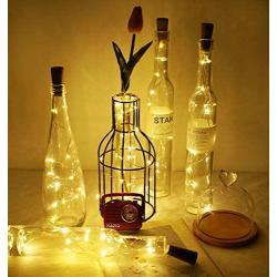 Wine Bottle Lights with Cork, LoveNite Battery Operated 20 LED Cork Shape Silver Wire Colorful Fairy Mini String Lights(No Bottles) for DIY, Party, Decor, Christmas, Halloween,Wedding (24, Warm White)