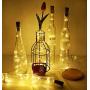 LED-Weineimer-Lichter, LoveNite, 20 LED Cork Form Silberdraht, Farbig, Mini Lichterkette (ohne Weineimer) für DIY, Party, Dekoration, Weihnachten, Halloween, Hochzeit (Warmweiß)