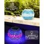 Farbst wechselnder Mosaik-Solarglas-Gartenlichtdekoration, wiederaufladbare Mehrfarben-Solar-Tischlampe, wasserdichtes LED-Nachtlicht für Garten, Party, Schlafzimmer, Patio, Indoor/Outdoor Dekoration, Ideal Geschenke