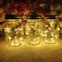 Solar String Lights mit Mason Jar Deckel, Warme Weiß, 6er Pack, 20 LED, Wasserdicht, Hänge-Fairy-Sternbeleuchtung für Standard-Mason-Jars, für Patio, Hochzeit, Laternen, Tischdeko (Warme Weiß)