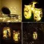 Solarleuchten für Mason Gläser – 30 LED 6er Set, Laternen-Fairy Lights für DIY-Beleuchtung, Dekoration für Garten, Hochzeit, Party, Beste kreative Geschenke für Weihnachten, Klassenkameraden, Kinder (Warme Weiß + Farbe)