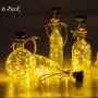 Solarbetriebene Weinbottillichter, 8er Pack, 20 LED Wasserdichte Solar-Fee-Lichter für Hochzeit Weihnachten, Feiertag, Garten, Terrassen-Tischdekoration (Warmweiß)