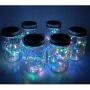 Solar Mason Jar Lights 20 LEDs Hanging Solar Lantern Lights String Lamp with Lid Handle Decoration for Garden Colorful Light 2m