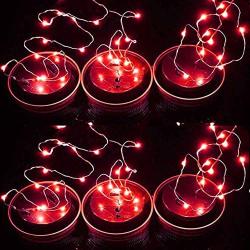 POPPAP Solar Jar Lid Lights for Mason Jars Decor Indoor Outdoor Mood Light Firefly Lights Solar Mason Jar Lids Lights/6Lids 20LED 78.74inch Length Red Lighting