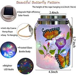 DREAMSOUL Upgraded Solar Lantern Lights Mason Jar Lid Lights Colorful LED String Garden Firefly Lights Waterproof Outdoor Hanging Lights Table Lights for Patio Home Yard Party Decor