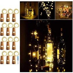 Adecorty Wine Bottle Lights with Cork - Silver Wire Cork Lights for Bottle 12 Pack 6.5ft 20 LED Bottle Lights Battery Powered Christmas String Lights for Party Halloween Wedding Christmas (Warm White)