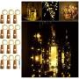 Adecorty Wine Bottle Lights with Cork - Silver Wire Cork Lights for Bottle 12 Pack 6.5ft 20 LED Bottle Lights Battery Powered Christmas String Lights for Party Halloween Wedding Christmas (Warm White)