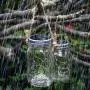 Homeleo 4 Set Waterproof Solar Mason Jar String Lights Lids with Handmade Country Style Burlap Hangers for Garden Backyard Outdoor Christmas Decoration(Jars Not Included)