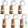 6er Set Korkenlicht Schraubendreher, Flaschenlichter, Fairy Lights, LED-Schnur, 20 LEDs mit 2m Kupferdraht – Geeignet für Party, Hochzeit, Konzert, Festival, Weihnachtsbaum – Kaltweiß