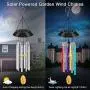 Sonnenwindspiele mit Licht, Solarbetriebene Windspiele mit Farbwechsel, Energiesparend, Rostfrei und Wasserdicht, Dekoratives Hänge-Windspiel für Zuhause, Garten und romantische Geschenke zum Geburtstag oder zum Muttertag.