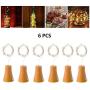 ALED LIGHT 6 Pack LED Solar Wine Bottle Lights 1 Metre 10 Lights Cork Shaped Light Copper Wire Starry String Lights for Bottle DIY/Wedding/Christmas/Thanksgiving/Dating Warm White