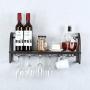 ITeeLas Wall Mounted Wine Rack - Bottle & Glass Holder-Decorative for Home Bar, Dining Room, Kitchen (1 Tier)