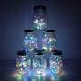 4er Pack Solar Mason Jar Lichter, 30 LEDs Hängende Solar Laternen Garten Dekoration Outdoor Lichter Warme Weiß für Tisch Dekoration Zauberkerzen für Garten Hochzeit Weihnachten Party (4er Pack Bunt)
