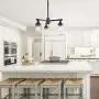 Suspension Lumineuse en Mason Jar, Éclair Pendentif Rustique pour Salle à Manger, Éclair d'Îlot à 3 Lames avec Métal Rustique