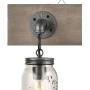 Farmhouse 3 Light Mason Jar Bathroom Vanity Lighting Wood & Glass Wall Lights