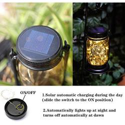 YUEFA Solar Lanterns Outdoor Waterproof, Mason jar Hanging Solar Garden Lights lantrens,for DIY Garden Patio Holiday and Outdoor Large Lawn Decoration