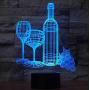 3D Illusion Wine Cup Bottle Night Light Lamp,7 Color Changing Optical Illusion Table Lamps,Best Gifts for Home Decoration Xmas Birthday Gift