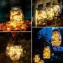 Solar-Mason-Jar-Lichter, 8er Pack mit 30 LEDs, Sternen-Feenlicht-Glühwürmer-Laternen für Außen, Terrasse, Garten, Hof, Hochzeit, 8 Hängevorrichtungen (Gläser nicht enthalten) (Warmweiß)