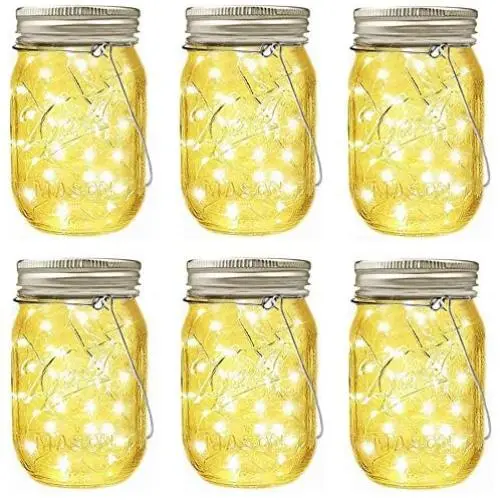 Liseuses Solaires en Pot Mason LiyuanQ, Lot de 6, Guirlandes Lumineuses LED Lanternes Solaires, 6 Suspensions et Pots Inclus, Décoration Extérieure Idéale pour Jardin, Patio, Cour, Lawn (Blanc Chaud) Liseuses Solaires en Pot Mason LiyuanQ, Lot de 6, Guirlandes Lumineuses LED Lanternes Solaires, 6 Suspensions et Pots Inclus, Décoration Extérieure Idéale pour Jardin, Patio, Cour, Lawn (Blanc Chaud)